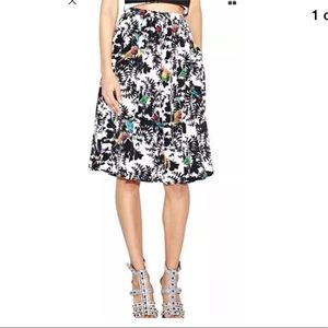 Nicole Miller Artelier silk bird skirt